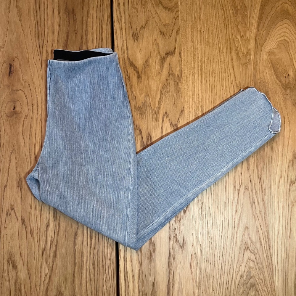 Lysse Jean‎ Leggings Women Size S Light Wash Scalloped Hem Denim Skinny Jeggings